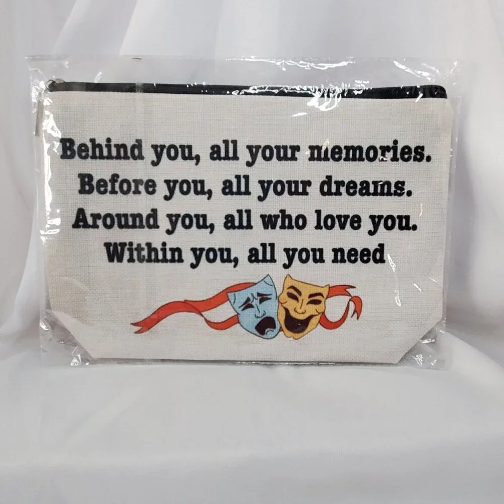 Theater Drama Themed Canvas Cosmetic Pouch 